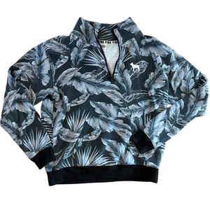 Victoria’s Secret pullover sweatshirt palm leaves oversized small quarter zip